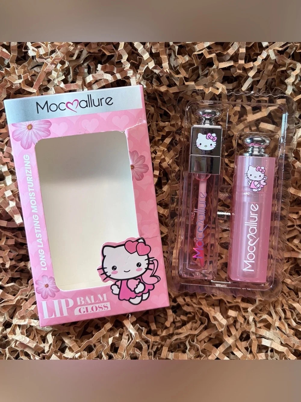 Mocallure x Hello Kitty  Pink Lip Balm & Gloss Set